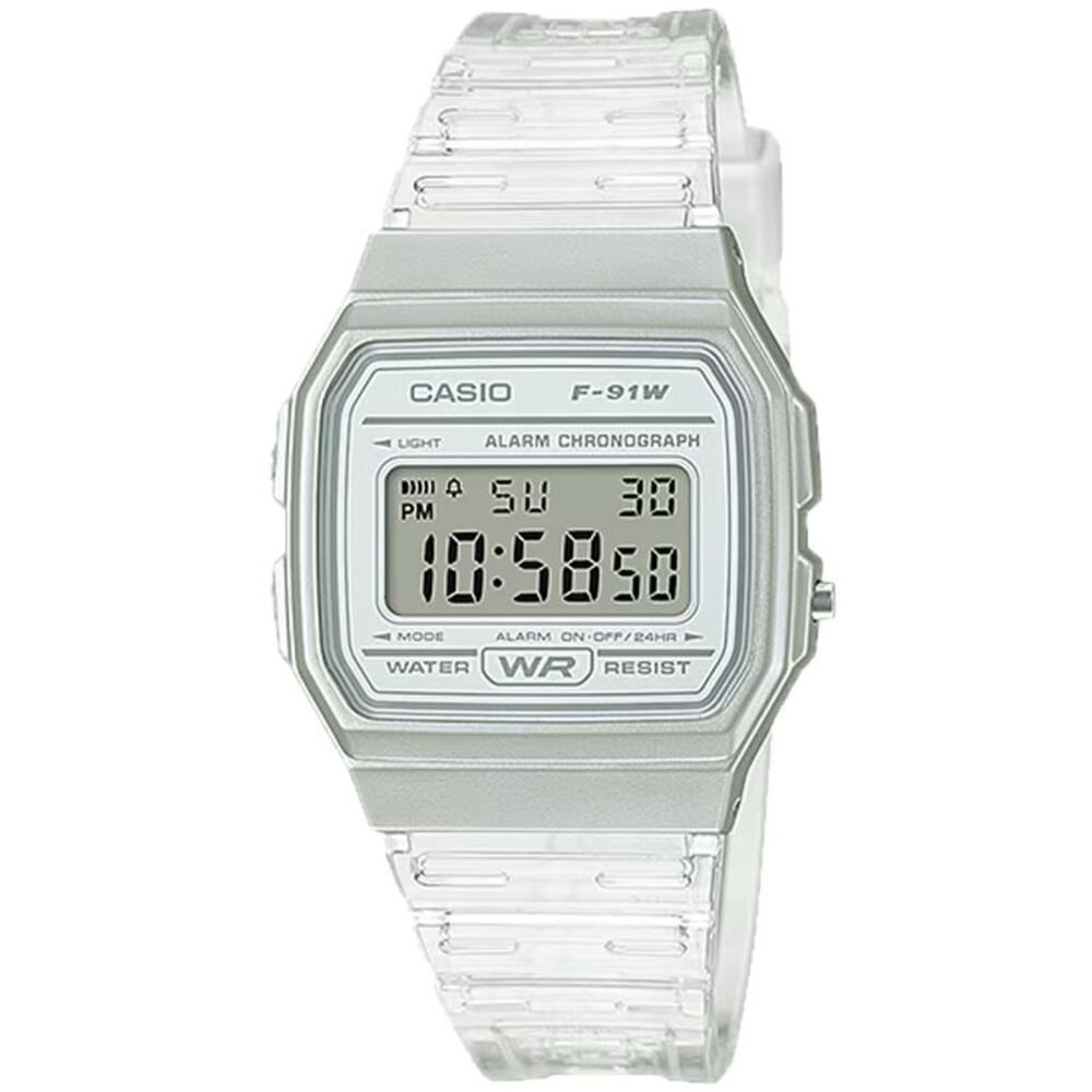 Casio Men's Transparent White Digital Watch - F-91WS-7CF